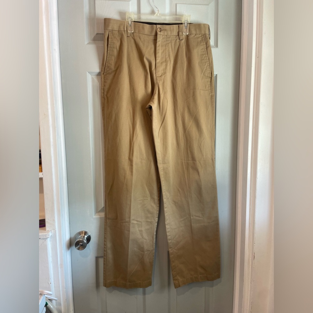 Croft & Barrow Men's 34x34 Dark Khaki Tan Business Casual Chino Pants Trousers